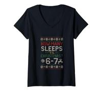 Femme How Many Sleeps Til Christmas 6-7 Meme Holiday Christmas Party T-Shirt avec Col en V
