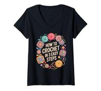 Femme How to Crochet in 3 Easy Steps Crocheter Beginner Tips - T-Shirt avec Col en V