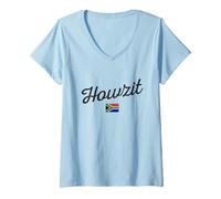 Femme Howzit Classic, Afrique du Sud, Salutation et Bonjour T-Shirt avec Col en V