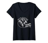 Femme Huangshan, Anhui, China Signature Heart Art - Souvenir T-Shirt avec Col en V