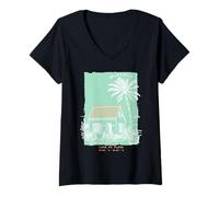 Femme Huatulco Mexico Souvenir Oaxaca Neuf Baies Art Vintage T-Shirt avec Col en V