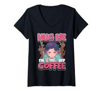 Femme Hug Me, I'm Off Coffee Citation drôle de retrait de caféine T-Shirt avec Col en V