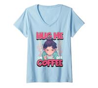Femme Hug Me, I'm Off Coffee Citation drôle de retrait de caféine T-Shirt avec Col en V