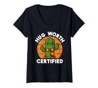 Femme Hug Worth Pot de Cactus certifié Magicien Assorti T-Shirt avec Col en V
