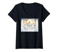 Femme Hui - Groupe Ethnique Chinois d'Asie Orientale Islam Musulman Chine T-Shirt avec Col en V