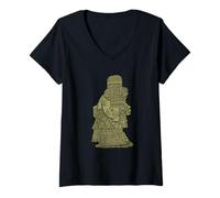 Femme Huiscilopochtli Dieu du Soleil et de la Guerre Religion aztèque T-Shirt avec Col en V