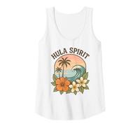 Femme Hula Spirit Retro Surf Wave Hibiscus Plumeria Fleur Hawaï Débardeur