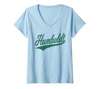 Femme Humboldt County CA Varsity Script Classique Jersey Sporty T-Shirt avec Col en V