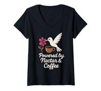 Femme Hummingbird Meme Tiny Bird Big Energy Nectar Nature T-Shirt avec Col en V
