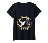 Femme Hummingbird Meme Tiny Bird Big Energy Nectar Nature T-Shirt avec Col en V
