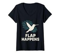 Femme Hummingbird Meme Tiny Bird Big Energy Nectar Nature T-Shirt avec Col en V