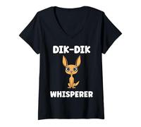 Femme Humor Dik-Diks Animals Funny Simple Whisperer Dik-Dik T-Shirt avec Col en V