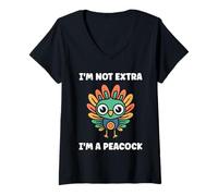 Femme Humor peacock animals minimalist simple i'm a peacock T-Shirt avec Col en V