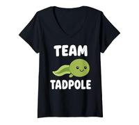 Femme Humor Tadpole Larva Minimalist Small Simple Team Tadpole T-Shirt avec Col en V