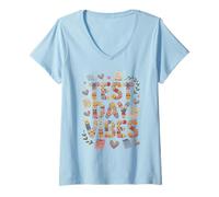Femme Humoristiques du Jour d'essai « Everything is Fine STEM History Vibes » T-Shirt avec Col en V