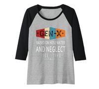 Femme Humour Amusant Gen-X surélevé sur l'eau du Tuyau et négligence Manche Raglan