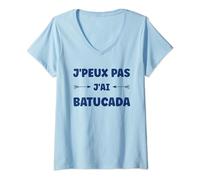 Femme Humour batucada Tambour musique batucada T-Shirt avec Col en V