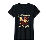 Femme Humour Bière La Pression Je la Gère Cadeau Amateurs de Bière T-Shirt