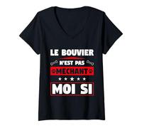 Femme Humour Bouvier Bernois Chien Compagnon Fidèle Citation Drôle T-Shirt avec Col en V