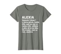Femme Humour Cadeau Personnalisé Prénom Alexia Définition T-Shirt