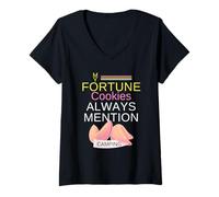 Femme Humour Camping Outdoor Adventures Humour Life Meme Citation Merch T-Shirt avec Col en V