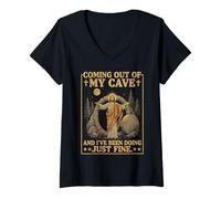 Femme Humour chrétien drôle de Jésus sortant de ma Grotte T-Shirt avec Col en V