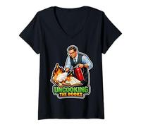 Femme Humour Comptable Uncooking The Books T-Shirt avec Col en V