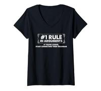 Femme Humour de Correction de Grammaire pour Les Arguments et Les professeurs d'anglais T-Shirt avec Col en V