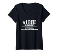 Femme Humour de Correction de Grammaire pour Les Arguments et Les professeurs d'anglais T-Shirt avec Col en V
