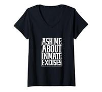 Femme Humour de détenu - Exécution des peines T-Shirt avec Col en V