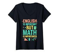 Femme Humour de Grammaire mathématique drôle pour Les Enseignants et Les étudiants Nerd T-Shirt avec Col en V