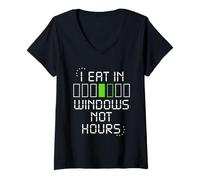 Femme Humour de jeûne Intermittent 16 8 fenêtre 20 4 Guerrier Plus Rapide T-Shirt avec Col en V