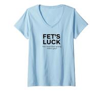 Femme Humour de Rencontre Porte-Bonheur de FET T-Shirt avec Col en V