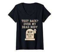 Femme Humour de rupture fantôme Rencontres Échec AF unique Anti-Saint-Valentin T-Shirt avec Col en V