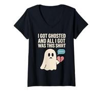 Femme Humour de rupture fantôme Rencontres Échec AF unique Anti-Saint-Valentin T-Shirt avec Col en V
