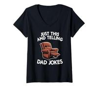 Femme Humour drôle pour Homme Grandpa Just This and Telling Dad Jokes T-Shirt avec Col en V