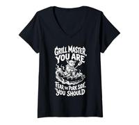 Femme Humour, Grill Master You are, Barbecue, BBQ, Funny, Fun T-Shirt avec Col en V
