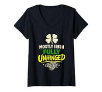 Femme Humour Irlandais drôle Saint Patrick Irish Pride Half Irish DNA T-Shirt avec Col en V