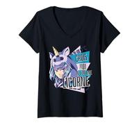 Femme Humour Licorne Femme Ado Je suis Une Licorne Anime Manga T-Shirt avec Col en V