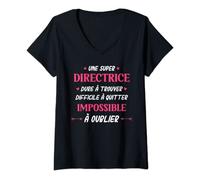 Femme Humour merci directrice femme super directrice T-Shirt avec Col en V