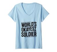 Femme Humour Militaire drôle du Soldat du Monde T-Shirt avec Col en V