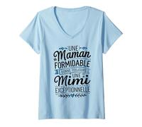 Femme Humour Mimi Exceptionnelle Femme idée Fete Grands-Meres Mimi T-Shirt avec Col en V