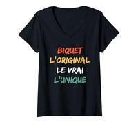 Femme Humour Nom Biquet biche Amour Homme l'original Biquet T-Shirt avec Col en V