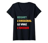 Femme Humour Nom Biquet biche Amour Homme l'original Biquet T-Shirt avec Col en V