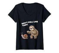 Femme Humour Paresseux Disant ne Tirez Pas si détendu Le Mode de T-Shirt avec Col en V