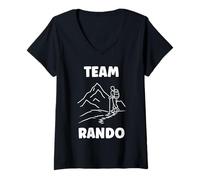 Femme Humour randonner amis équipe simple team rando T-Shirt avec Col en V