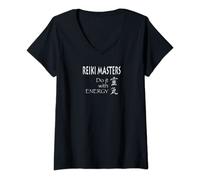Femme Humour Reiki : maîtres Reiki Do It With Energy T-Shirt avec Col en V