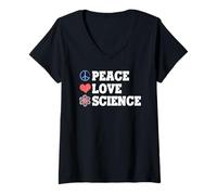 Femme Humour Scientifique paisible pour Curieux et Nerds T-Shirt avec Col en V