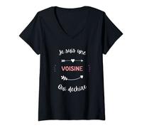 Femme Humour voisin femme voisine qui déchire voisine T-Shirt avec Col en V