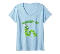 Femme Hungry AF Caterpillar T-Shirt avec Col en V